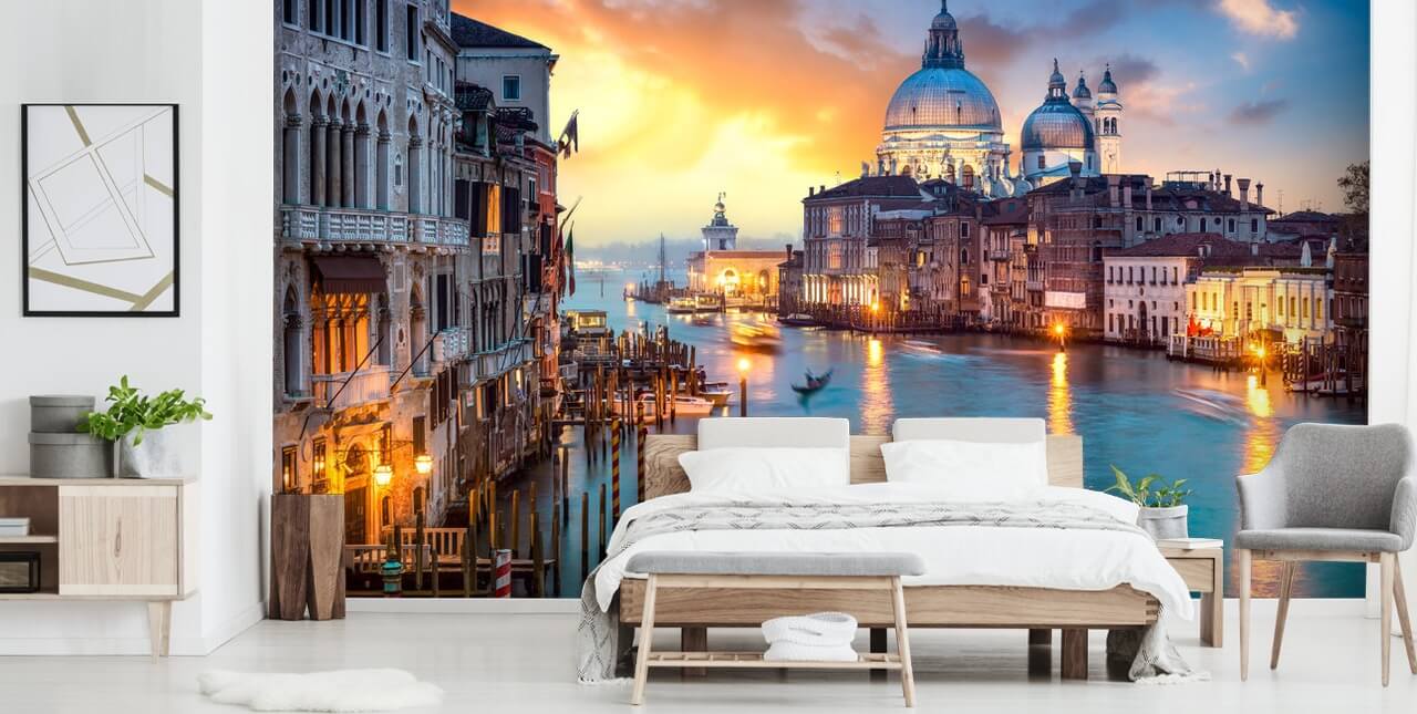 golden sunset in venice wallpaper