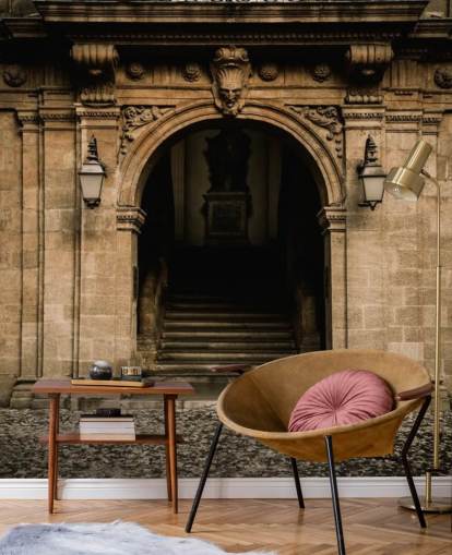 Arched Stone Doorway to Building Wall Mural Arched Stone Doorway to Building Wall Mural