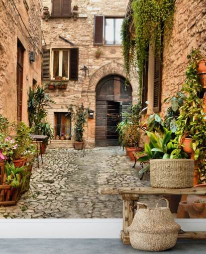 Maalaismaiset talot Perugian taustakuvassa Maalaismaiset talot Perugian taustakuvassa