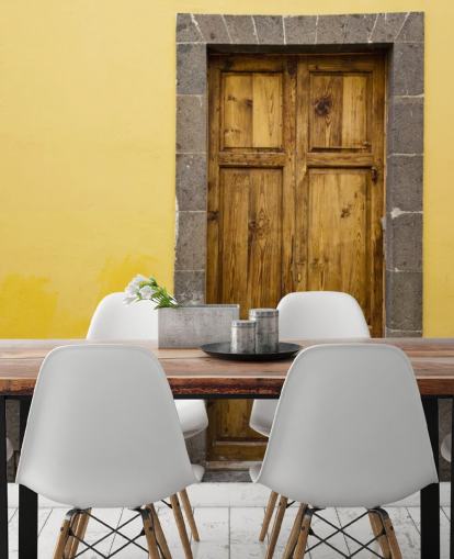 Trä och gult Grå senap Bakgrund Trä och gult Grå senap Bakgrund