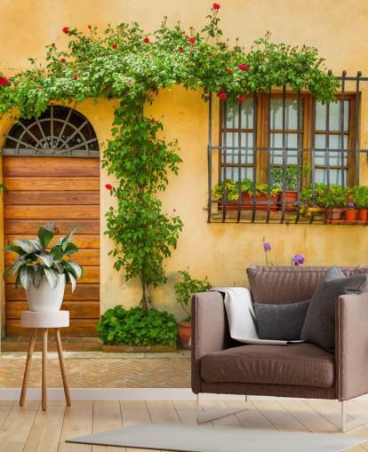 yellow front of italian house wallpaper yellow front of italian house wallpaper