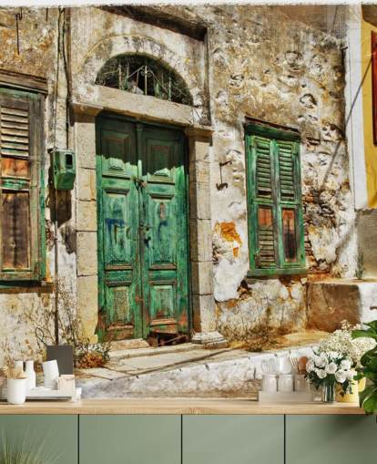 Charming Old Streets of Greek Islands Mural Charming Old Streets of Greek Islands Mural