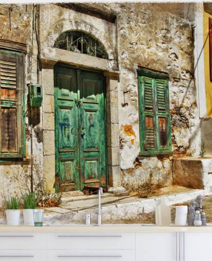 Charming Old Streets of Greek Islands Mural Charming Old Streets of Greek Islands Mural