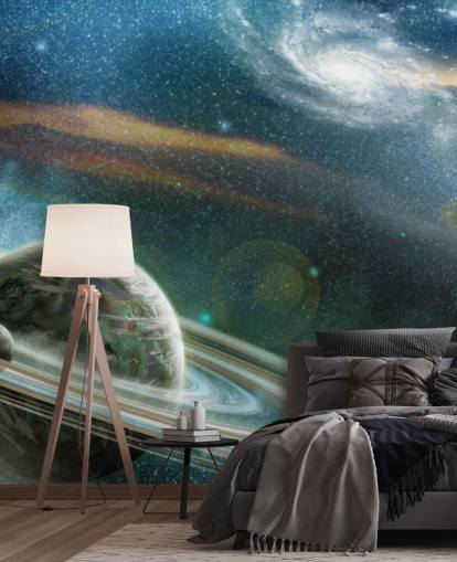Planet med Ring System Wallpaper Mural Planet med Ring System Wallpaper Mural