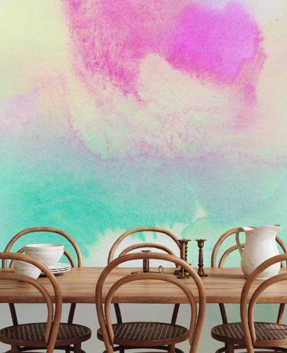 Turquoise and Pink Watercolour Wallpaper Turquoise and Pink Watercolour Wallpaper