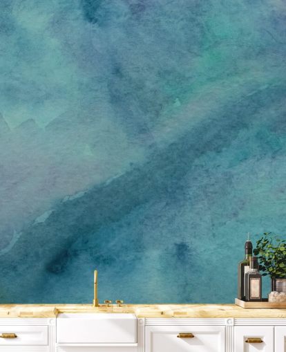 papier peint mural turquoise appelé Abstract Turquoise Watercolor pour les salons, les salles de bain et les chambres papier peint mural turquoise appelé Abstract Turquoise Watercolor pour les salons, les salles de bain et les chambres