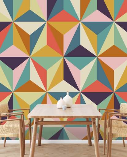 papier peint mural géométrique coloré personnalisable appelé Diamonds Geometric pour les chambres papier peint mural géométrique coloré personnalisable appelé Diamonds Geometric pour les chambres