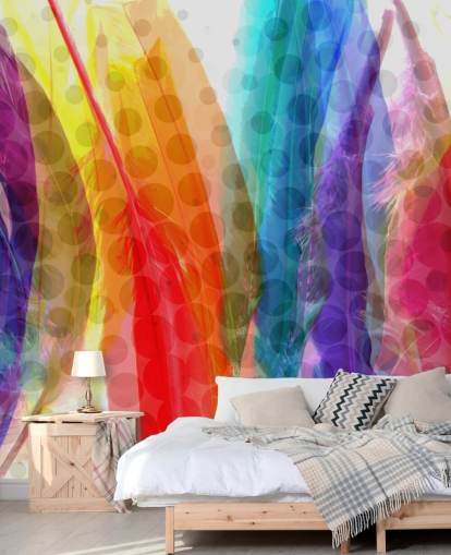 Bunte Federn Abstrakte Tapete Bunte Federn Abstrakte Tapete