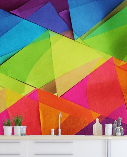 Papel de parede colorido em camadas Papel de parede colorido em camadas