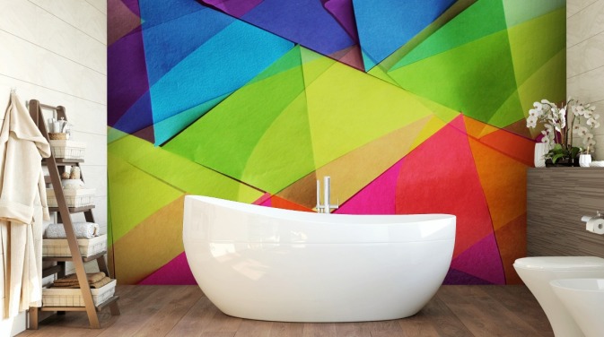 Layered Coloured Paper Wallpaper