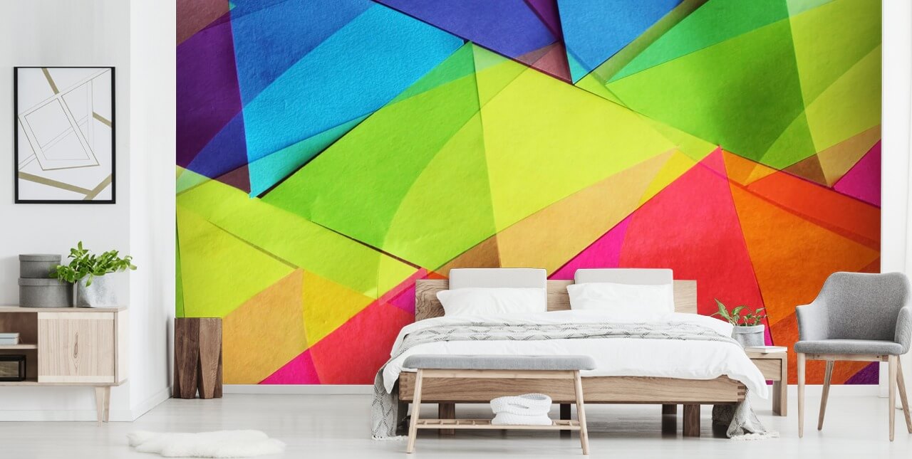 Papier peint en papier coloré en couches