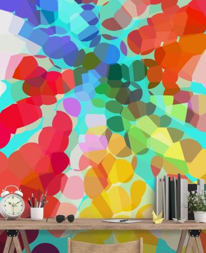 Papier peint abstrait à pois colorés Papier peint abstrait à pois colorés