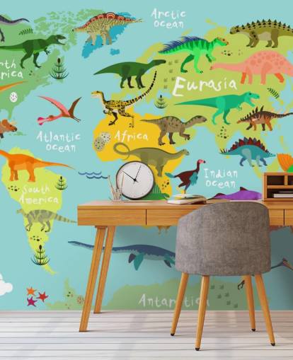 dinosaurs on a kids map wallpaper dinosaurs on a kids map wallpaper