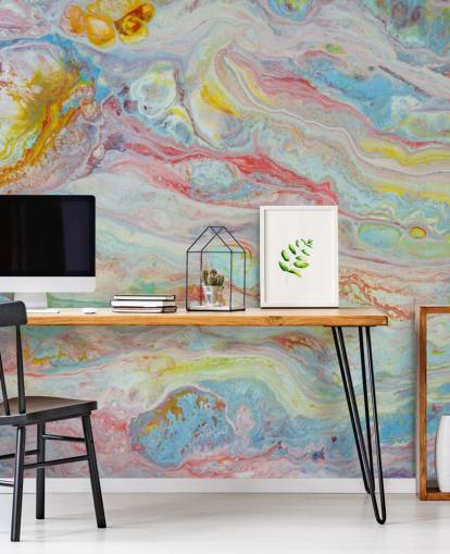 regnbue marmor tapet veggmaleri kalt Multicolor Marble for soverom og stuer regnbue marmor tapet veggmaleri kalt Multicolor Marble for soverom og stuer