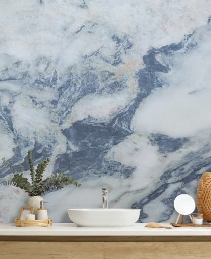 blå tilpasselig marmor tapet vægmaleri kaldet Blue Marble Effect til køkkener og badeværelser blå tilpasselig marmor tapet vægmaleri kaldet Blue Marble Effect til køkkener og badeværelser
