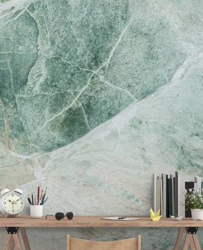 mural de papel pintado con efecto mármol verde y blanco llamado Marble Greens para dormitorios, salas de estar y baños mural de papel pintado con efecto mármol verde y blanco llamado Marble Greens para dormitorios, salas de estar y baños