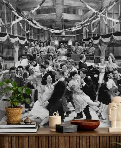 black and white photograph of a dance hall in the 1940s wallpaper black and white photograph of a dance hall in the 1940s wallpaper