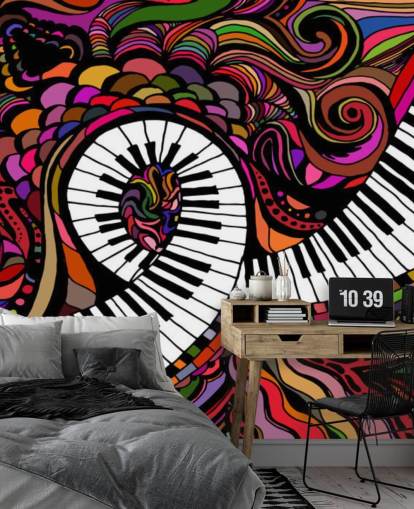 Psychedelic Keys väggmålning Psychedelic Keys väggmålning