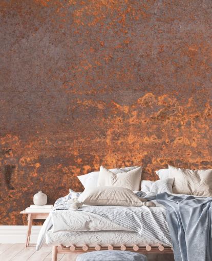 orange metal customizable wallpaper mural called Rusty Metal for kitchens and lounges orange metal customizable wallpaper mural called Rusty Metal for kitchens and lounges