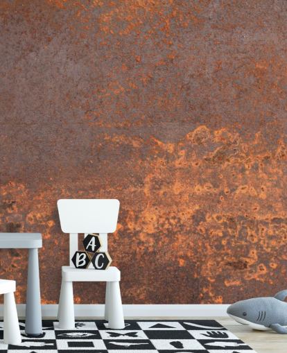 Personalisierbare Wandtapete aus orangefarbenem Metall namens Rusty Metal für Küchen und Lounges Personalisierbare Wandtapete aus orangefarbenem Metall namens Rusty Metal für Küchen und Lounges