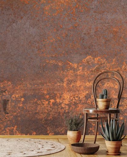 orange metal customisable wallpaper mural called Rusty Metal for kitchens and lounges orange metal customisable wallpaper mural called Rusty Metal for kitchens and lounges