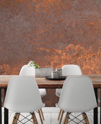 orange metal customizable wallpaper mural called Rusty Metal for kitchens and lounges orange metal customizable wallpaper mural called Rusty Metal for kitchens and lounges