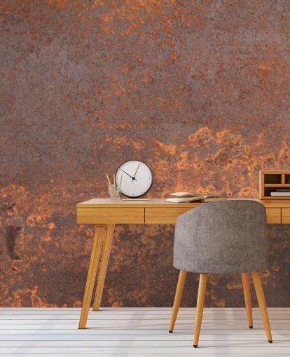 Personalisierbare Wandtapete aus orangefarbenem Metall namens Rusty Metal für Küchen und Lounges Personalisierbare Wandtapete aus orangefarbenem Metall namens Rusty Metal für Küchen und Lounges