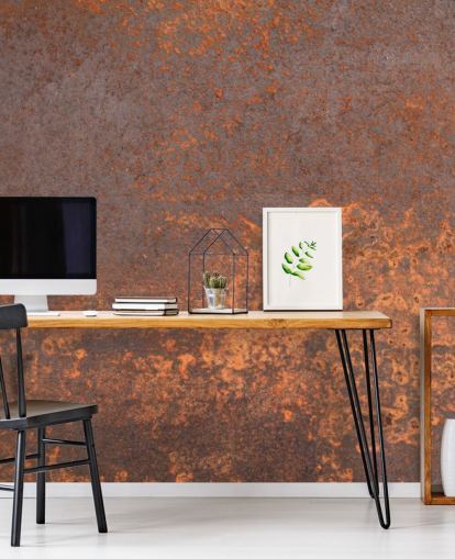 mural de papel de parede personalizável de metal laranja chamado Rusty Metal para cozinhas e salões mural de papel de parede personalizável de metal laranja chamado Rusty Metal para cozinhas e salões