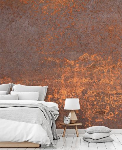 oranje metalen aanpasbare behangmuurschildering genaamd Rusty Metal voor keukens en lounges oranje metalen aanpasbare behangmuurschildering genaamd Rusty Metal voor keukens en lounges