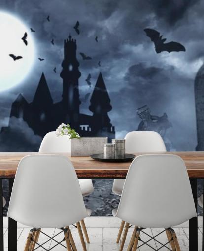 spooky graveyard and house wallpaper spooky graveyard and house wallpaper