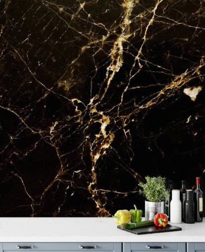 black and gold customisable marble wallpaper mural called Black and Gold Smooth for kitchens black and gold customisable marble wallpaper mural called Black and Gold Smooth for kitchens