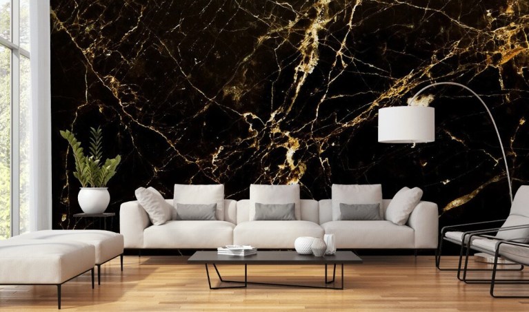 I Love Wallpaper Modern Marble Wallpaper in Black and White