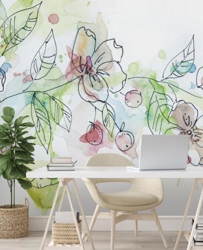 Painted Apple Blossom Wallpaper Painted Apple Blossom Wallpaper