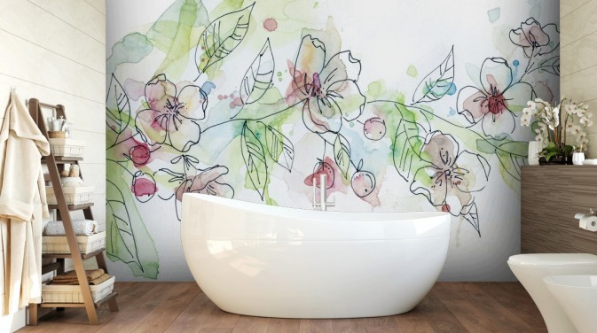 Malet Apple Blossom Baggrund