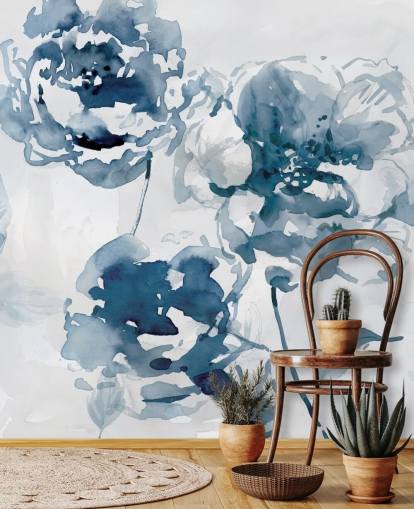 Blaue Rosen-Tapete Blaue Rosen-Tapete