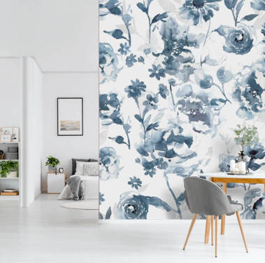 Indigo Garden Wallpaper Mural