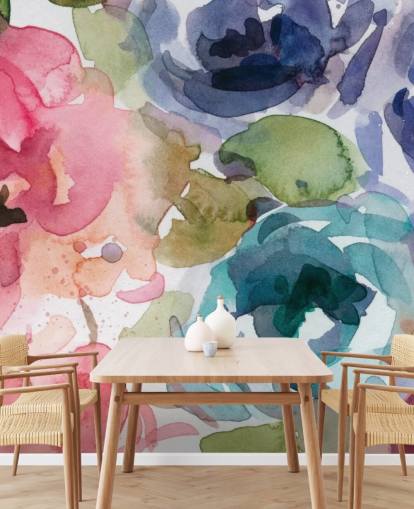 rosa och blå anpassningsbar blommig tapetväggmålning som heter Macro Garden 2 av Carol Robinson för vardagsrum och sovrum rosa och blå anpassningsbar blommig tapetväggmålning som heter Macro Garden 2 av Carol Robinson för vardagsrum och sovrum