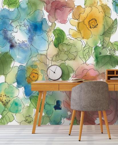 Colourf Trawn Blomster Mural Colourf Trawn Blomster Mural