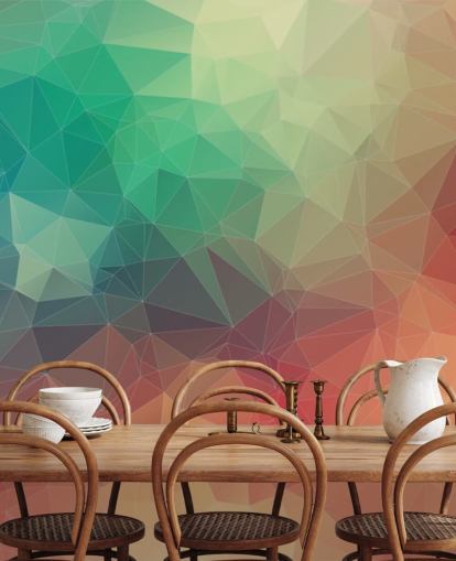 anpassbare geometrische Regenbogen-Tapete namens Abstract 2D Geometric für Schlafzimmer und Büros anpassbare geometrische Regenbogen-Tapete namens Abstract 2D Geometric für Schlafzimmer und Büros