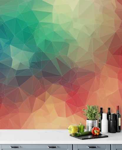 papel de parede geométrico personalizável de arco-íris chamado Abstract 2D Geometric para quartos e escritórios papel de parede geométrico personalizável de arco-íris chamado Abstract 2D Geometric para quartos e escritórios