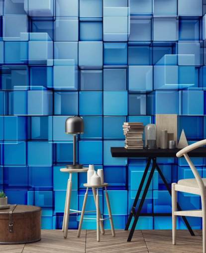 Blue Block Abstract Wallpaper Blue Block Abstract Wallpaper