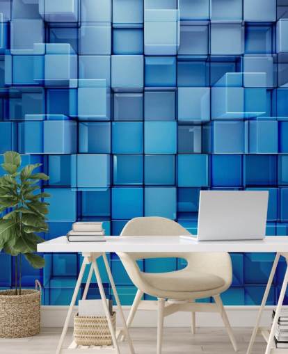 Blue Block Abstract Wallpaper Blue Block Abstract Wallpaper