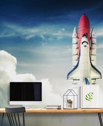 Space Shuttle against Light Sky Wall Mural Space Shuttle against Light Sky Wall Mural