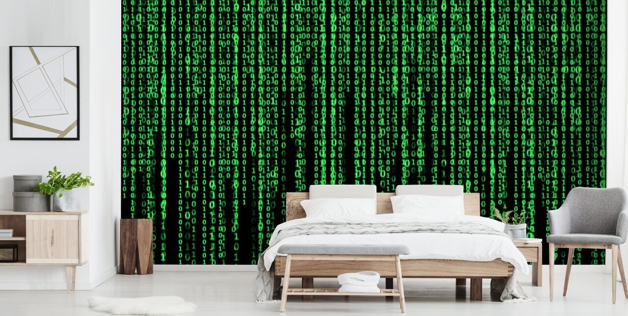Green Coding and Numbers Wallpaper