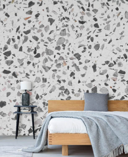 Grå og hvit flekkete Terrazzo Bakgrunn Grå og hvit flekkete Terrazzo Bakgrunn