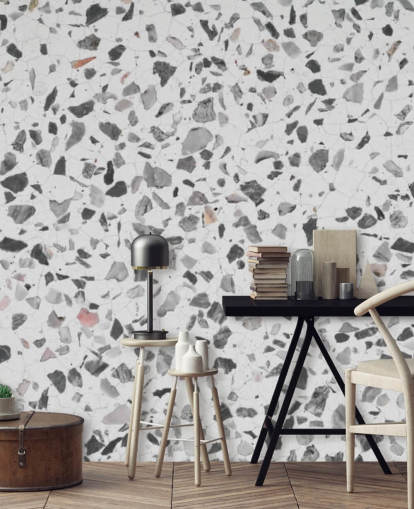 Grå og Hvid Speckled Terrazzo Baggrund Grå og Hvid Speckled Terrazzo Baggrund