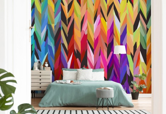 Bunte Linien Abstrakte Tapete