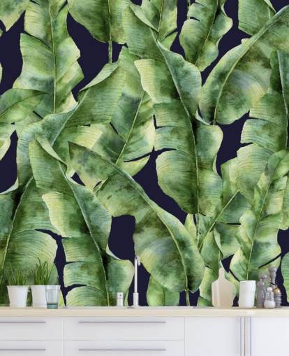 papel de parede tropical-banana-folha-palmeira papel de parede tropical-banana-folha-palmeira