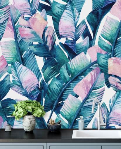 lila tonade gröna blad tapeter lila tonade gröna blad tapeter