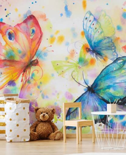 colourful butterfly wallpaper mural called Flying Butterflies for kids bedrooms colourful butterfly wallpaper mural called Flying Butterflies for kids bedrooms